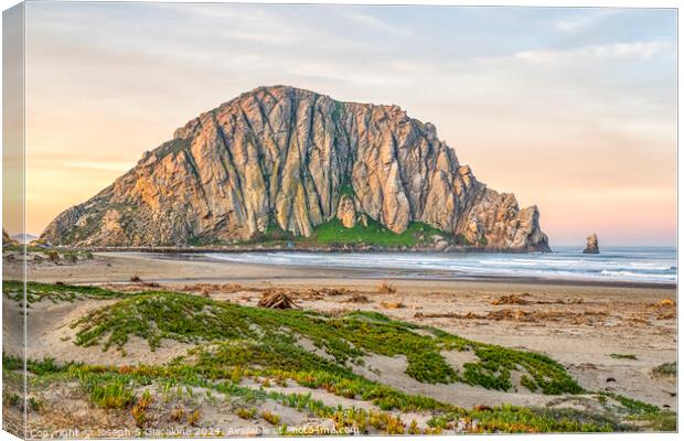 Morro Rock Beach Sunrise Canvas Print by Joseph S Giacalone