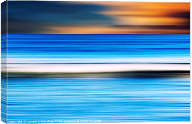 Coastal Sea and Sunset Abstract Canvas Print by Joseph S Giacalone