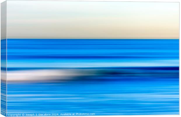 Blue Waves Coastal Abstract Canvas Print by Joseph S Giacalone