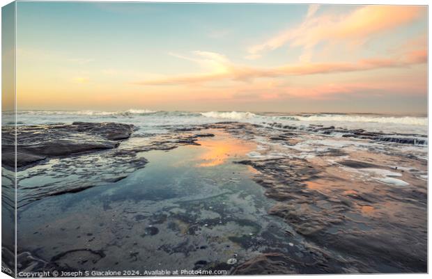 Sunrise Reflection - La Jolla Coastline Canvas Print by Joseph S Giacalone