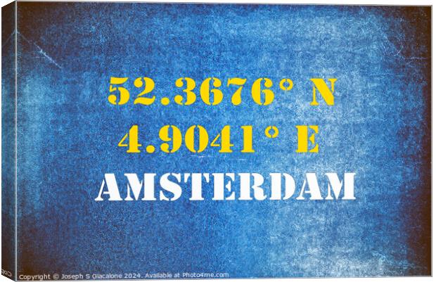 GPS Amsterdam Canvas Print by Joseph S Giacalone