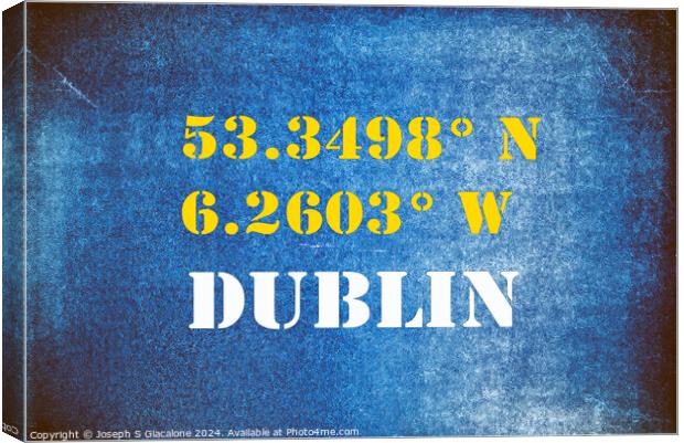 GPS Dublin Canvas Print by Joseph S Giacalone