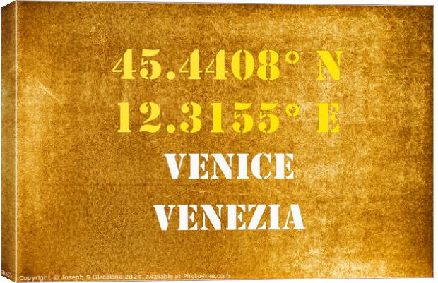 GPS Venice Canvas Print by Joseph S Giacalone