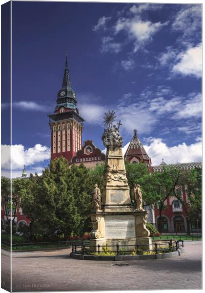 Holy Trinity monument in Subotica, Serbia Canvas Print by Dejan Travica