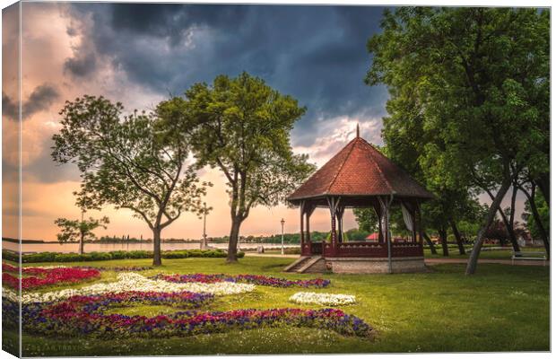 The Music Pavilion on the Palic Lake in Serbia Canvas Print by Dejan Travica