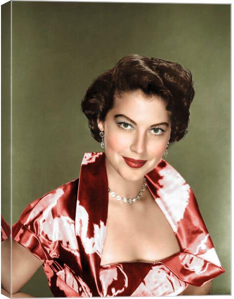 Ava Gardner the famous movie icon 1951. Colorized. Canvas Print by Dejan Travica