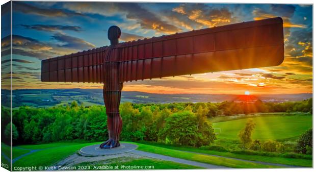 The Angel of the North at sunset Canvas Print by Keith Dawson