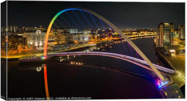 Night-time at the Millennium bridge  Canvas Print by Keith Dawson