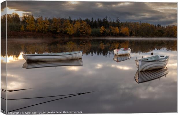 Loch Ruskie Boats at Dawn Canvas Print by Colin Kerr