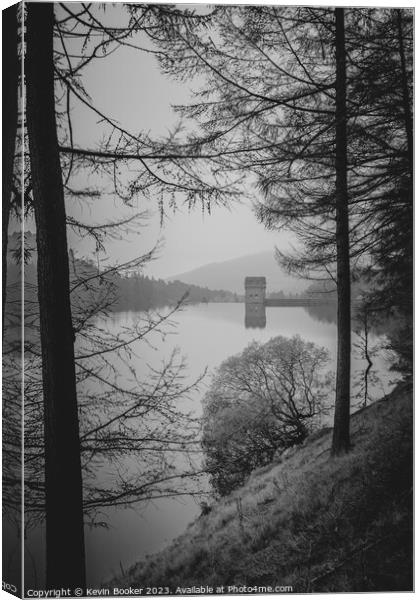 Moody mirror dam viewpoint through the trees Canvas Print by Kevin Booker