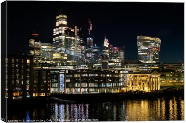 The City of London at Night Canvas Print by Adrian Victory-Daly