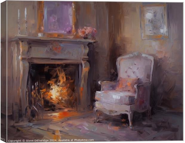 Fireside chair  Canvas Print by Steve Ditheridge