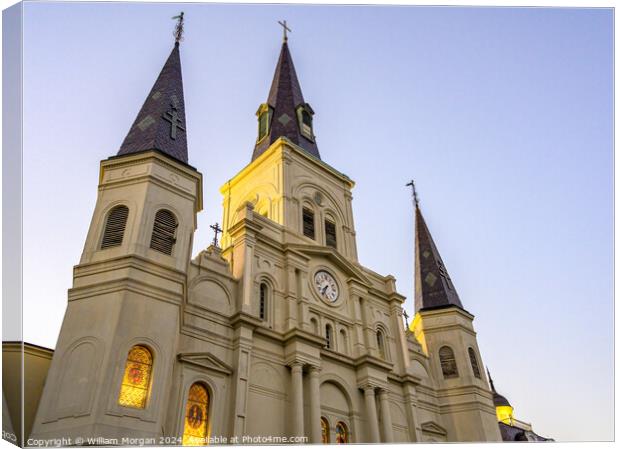 St. Louis Cathedral at Golden Hour Canvas Print by William Morgan