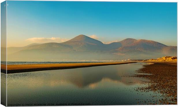 Mourne Mountains Misty Sunrise Canvas Print by ANDY MORROW