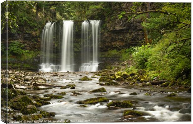Sgwd yr Eira in Waterfall Country, Wales. Canvas Print by Paul Edney