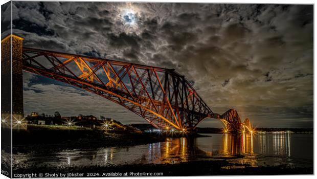 Forth Rail Bridge at Night Canvas Print by Shots by j0kster 