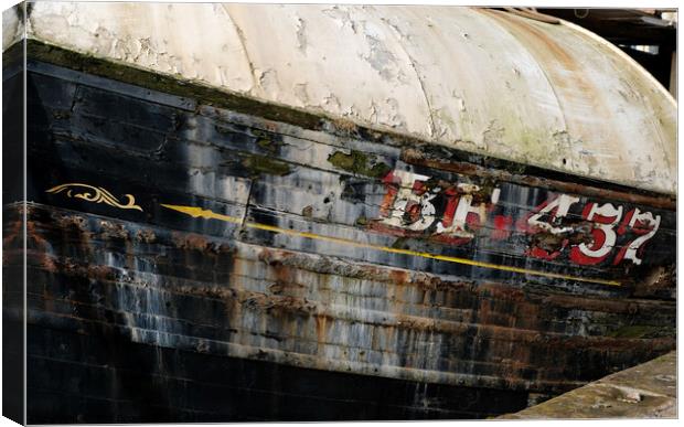 Derelict trawler at Maryport. Canvas Print by Phil Brown