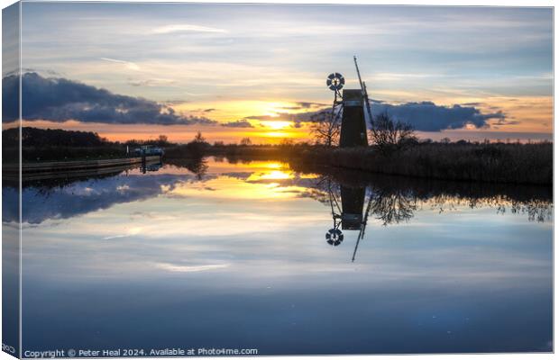 Sunset On The River Ant Canvas Print by Peter Heal