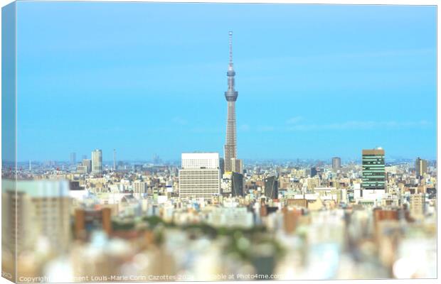 Cityscape of Tokyo with the Skytree tower. Canvas Print by Clement Louis-Marie Corin Cazottes