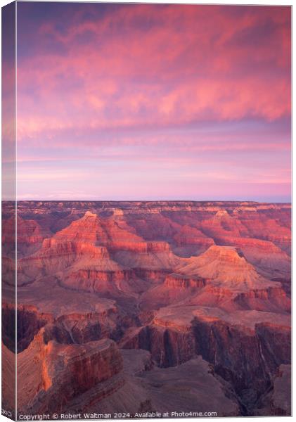 Grand Canyon National Park at Sunrise in Winter with a View from the South Rim. Canvas Print by Robert Waltman