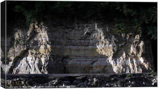 Rock Wall Night Copy Space Canvas Print by Pete Klinger