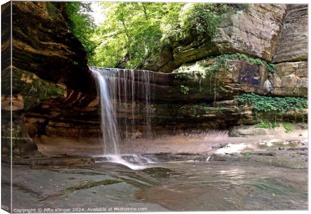 Scenic View Waterfall La Salle Canyon Starved Rock IL Canvas Print by Pete Klinger