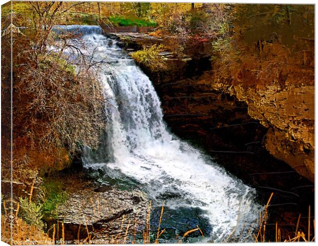 Imaginary Waterfall Black Grouse Falls Canvas Print by Pete Klinger