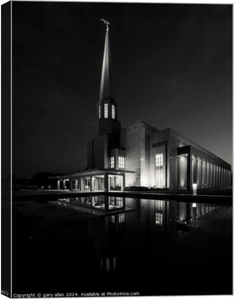 Preston England Temple Canvas Print by gary allan