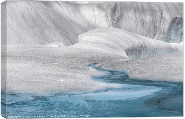 Mendenhall Glacier Ice Formations with Melting Pools Canvas Print by FocusArt Flow