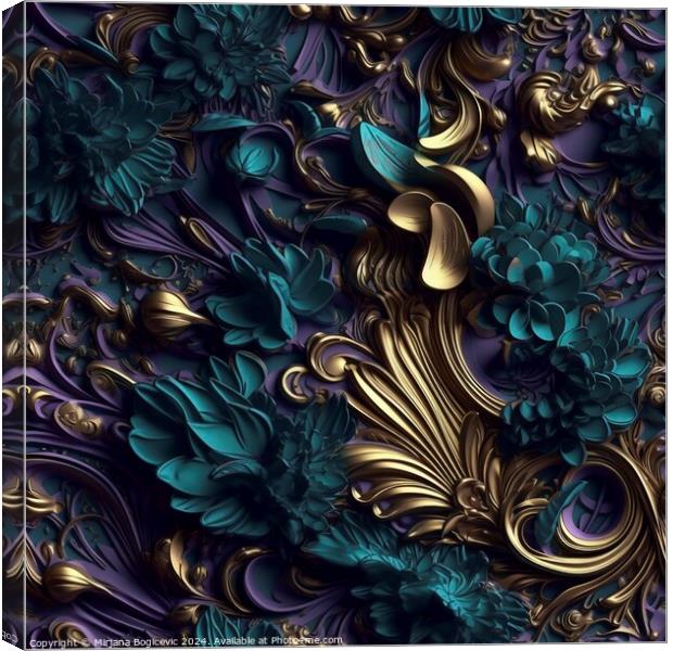 Beautiful elegant flower seamless pattern Canvas Print by Mirjana Bogicevic