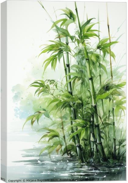 Tranquil Scene of Bamboo Plants Canvas Print by Mirjana Bogicevic