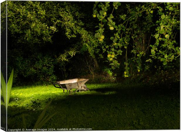 Wheelbarrow by night Canvas Print by Average Images