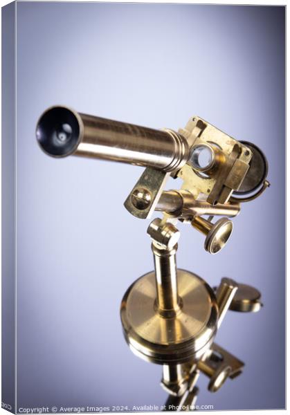 Brass microscope Canvas Print by Average Images