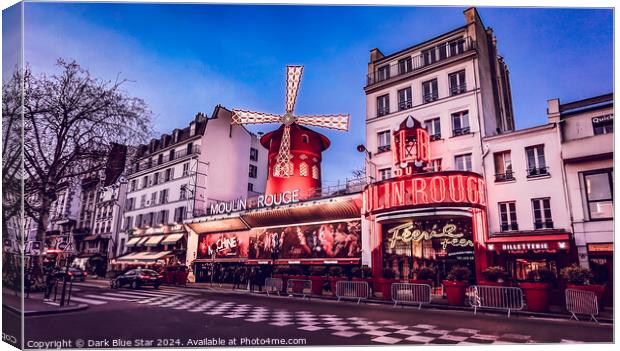 The Moulin Rouge in Paris Canvas Print by Dark Blue Star