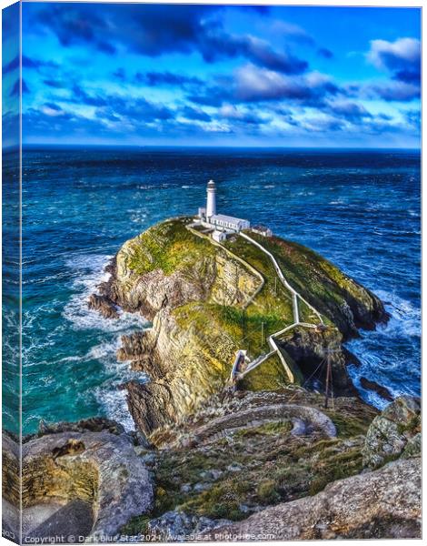 South Stack Lighthouse Anglesey Canvas Print by Dark Blue Star