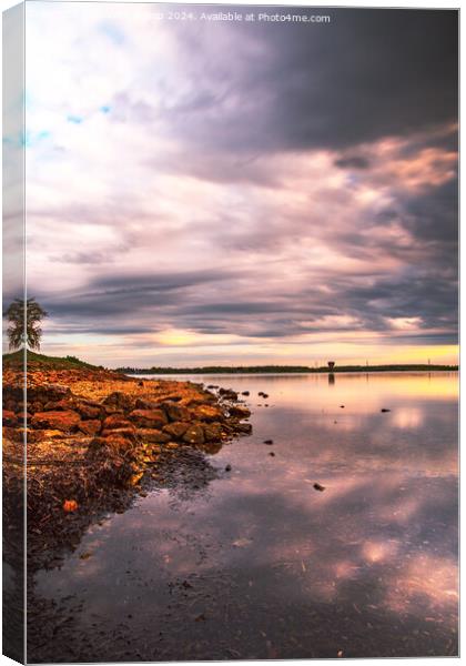 Grafham Waters sunset East Anglia  Canvas Print by Steven Kirsop
