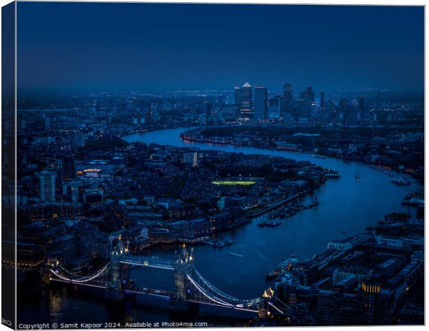 View from the Shard, London just after sunset Canvas Print by Samit Kapoor