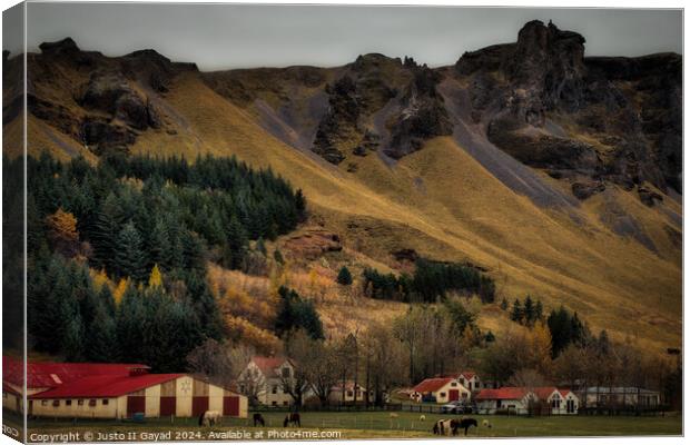 A beautiful hamlet in Kálfafell, South east Iceland Canvas Print by Justo II Gayad