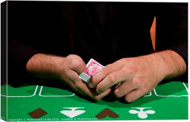 gambler shuffles the cards Canvas Print by PhotoStock Israel