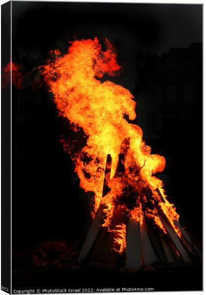 A burning bonfire Canvas Print by PhotoStock Israel