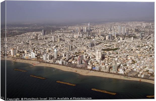 aerial photography of Tel Aviv, Israel Canvas Print by PhotoStock Israel