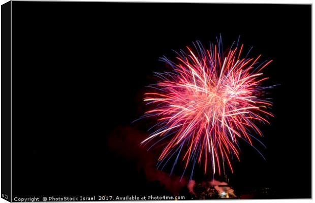 4th of July fireworks. Canvas Print by PhotoStock Israel