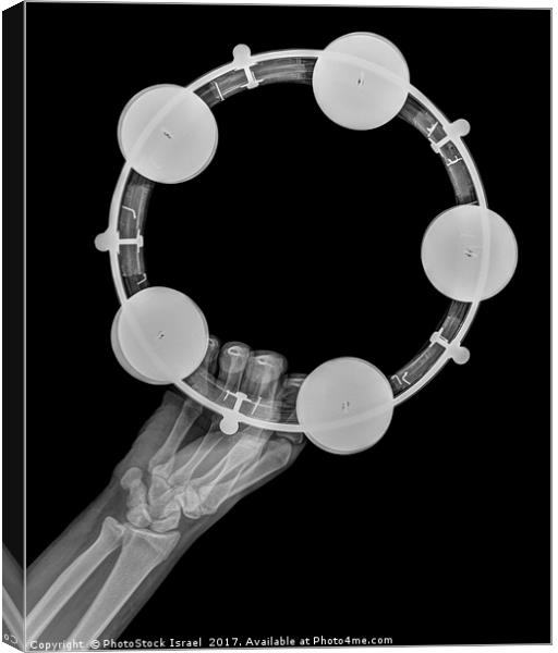 Tambourine under x-ray  Canvas Print by PhotoStock Israel