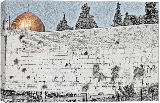 wailing wall and dome of the Rock Canvas Print by PhotoStock Israel