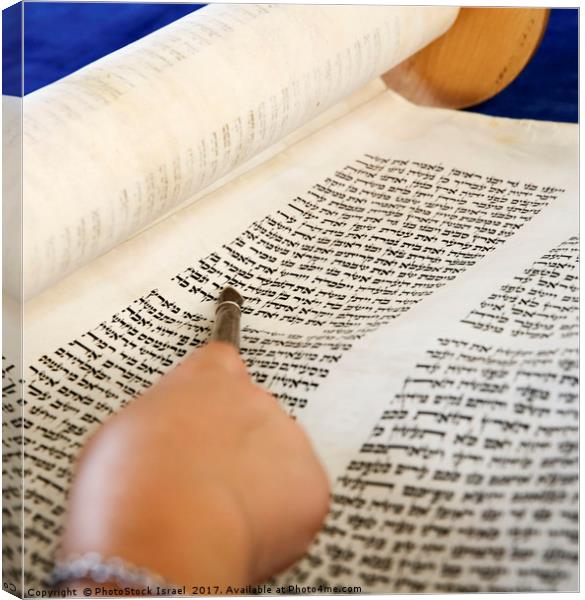Reading the Torah scrolls Canvas Print by PhotoStock Israel