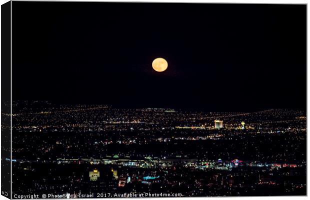 Super Moon in Las Vegas Canvas Print by PhotoStock Israel
