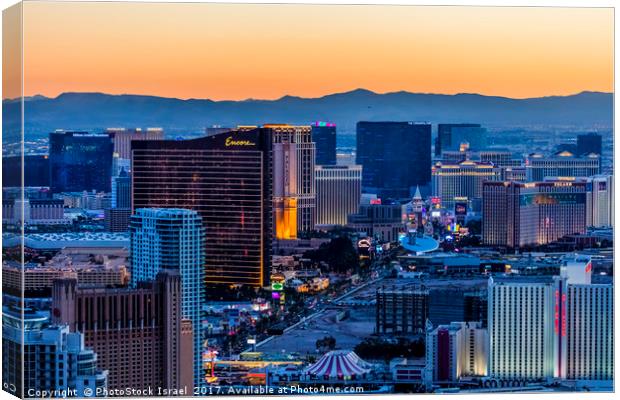the Strip at night, Las Vegas Canvas Print by PhotoStock Israel