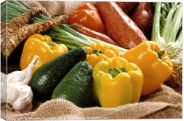  an assortment of vegetable Canvas Print by PhotoStock Israel
