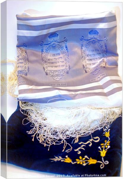 Tallit and an elaborated decorated talit bag Canvas Print by PhotoStock Israel