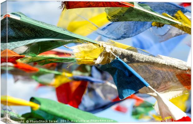 Buddhist prayer flags Canvas Print by PhotoStock Israel
